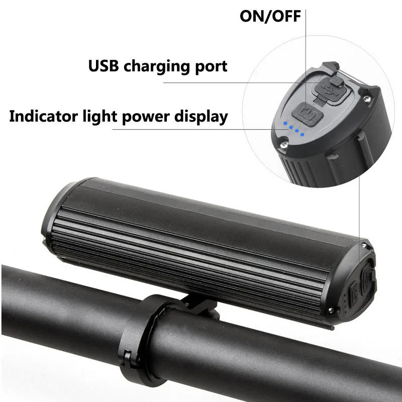 Bicycle Light 8000mAh 5 LED Bike Light Front Rechargeable LED Flashlight 5200LM Headlight with Power Bank Bicycle Accessories Zpaxo
