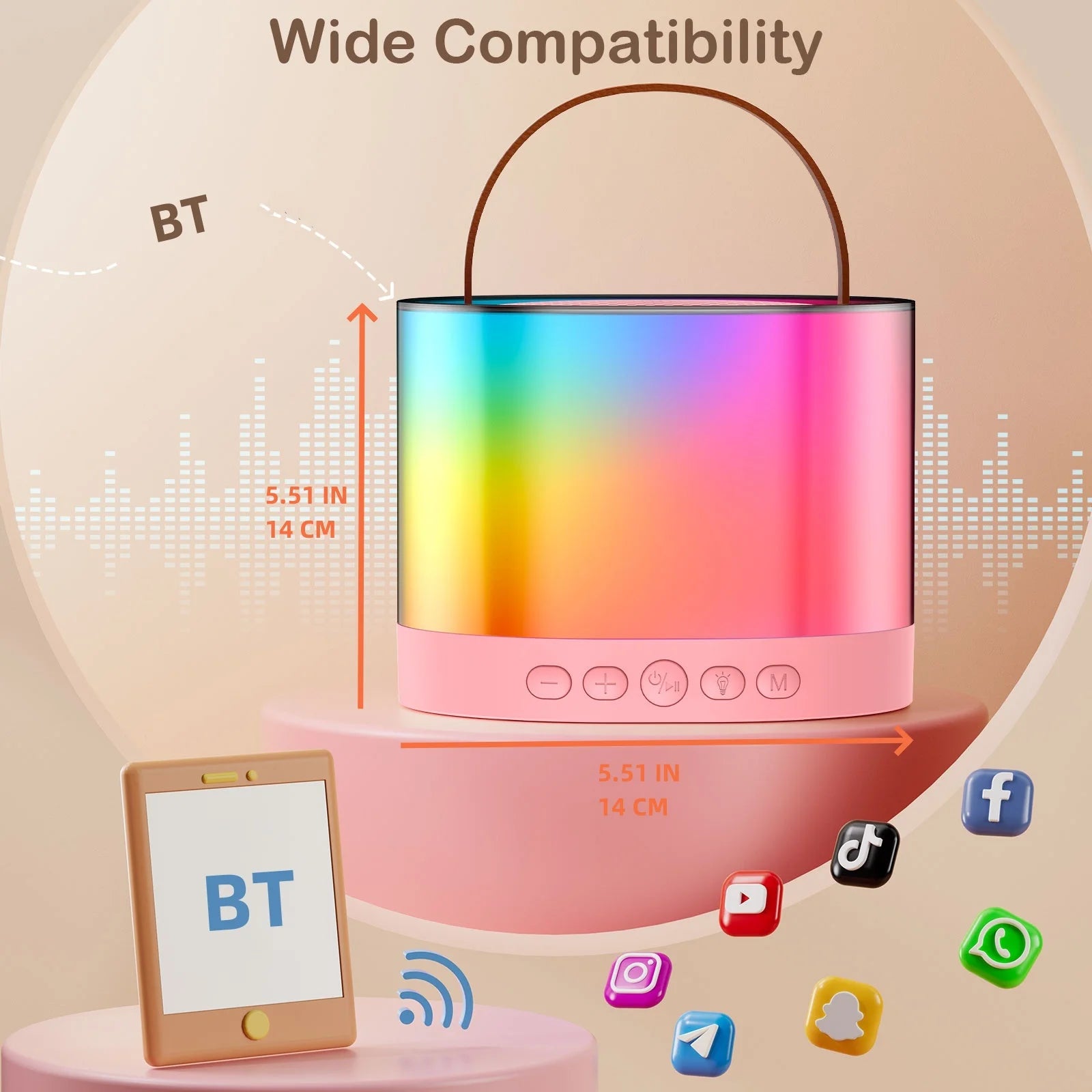 D23 Karaoke Machine 2 Wireless Microphones Portable 5 0 PA Bluetooth