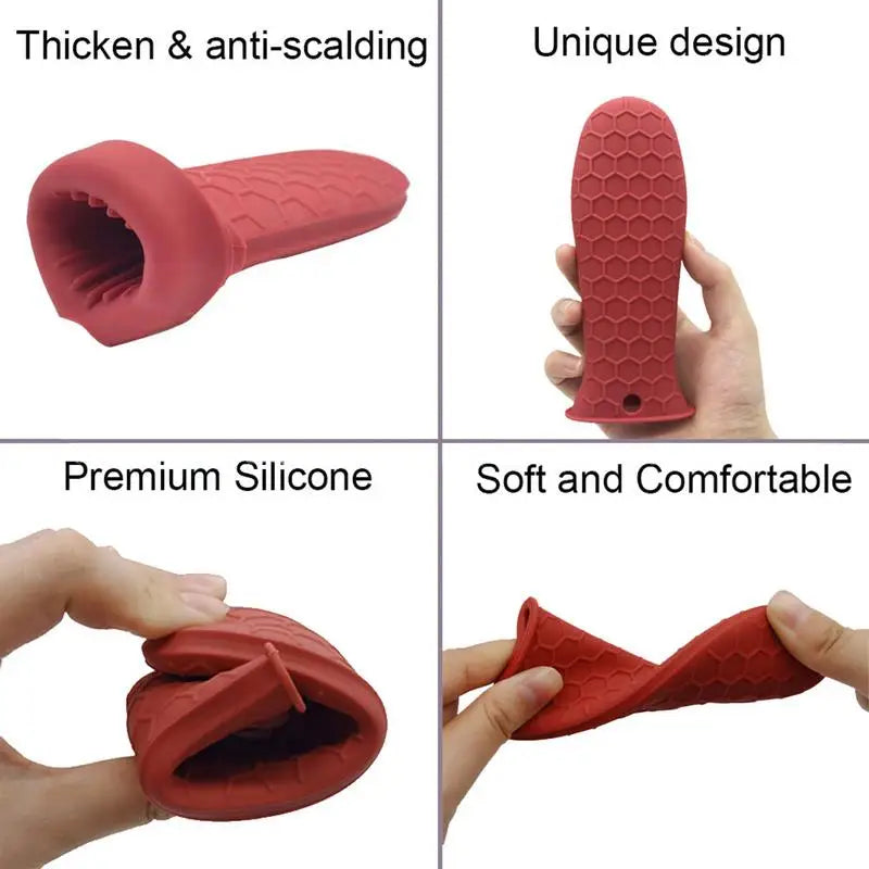 Silicone Handle Cover Honeycomb Hot Handle Holder Potholder For Cast Iron Skillets Pans Grip Sleeve Cover Pots Pans Handle Part Zpaxo