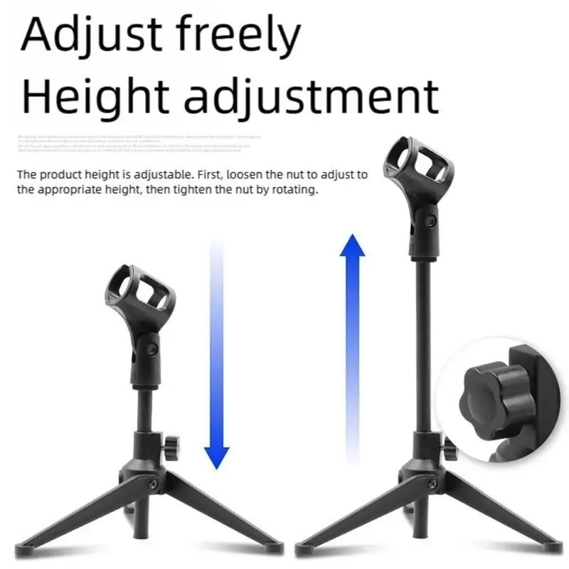 652F Heavy Duty Metal Desk Tripod Mic Stand Live Streaming Foldable Zpaxo