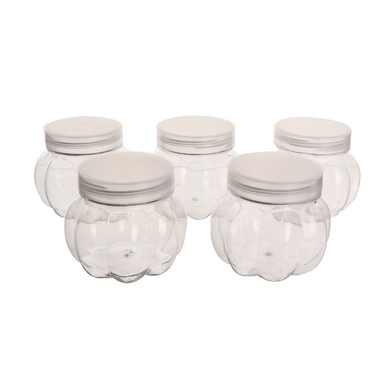 Pumpkin Jar Transparent Plastic Lid Candy Cookies Grain Tea Seasoning