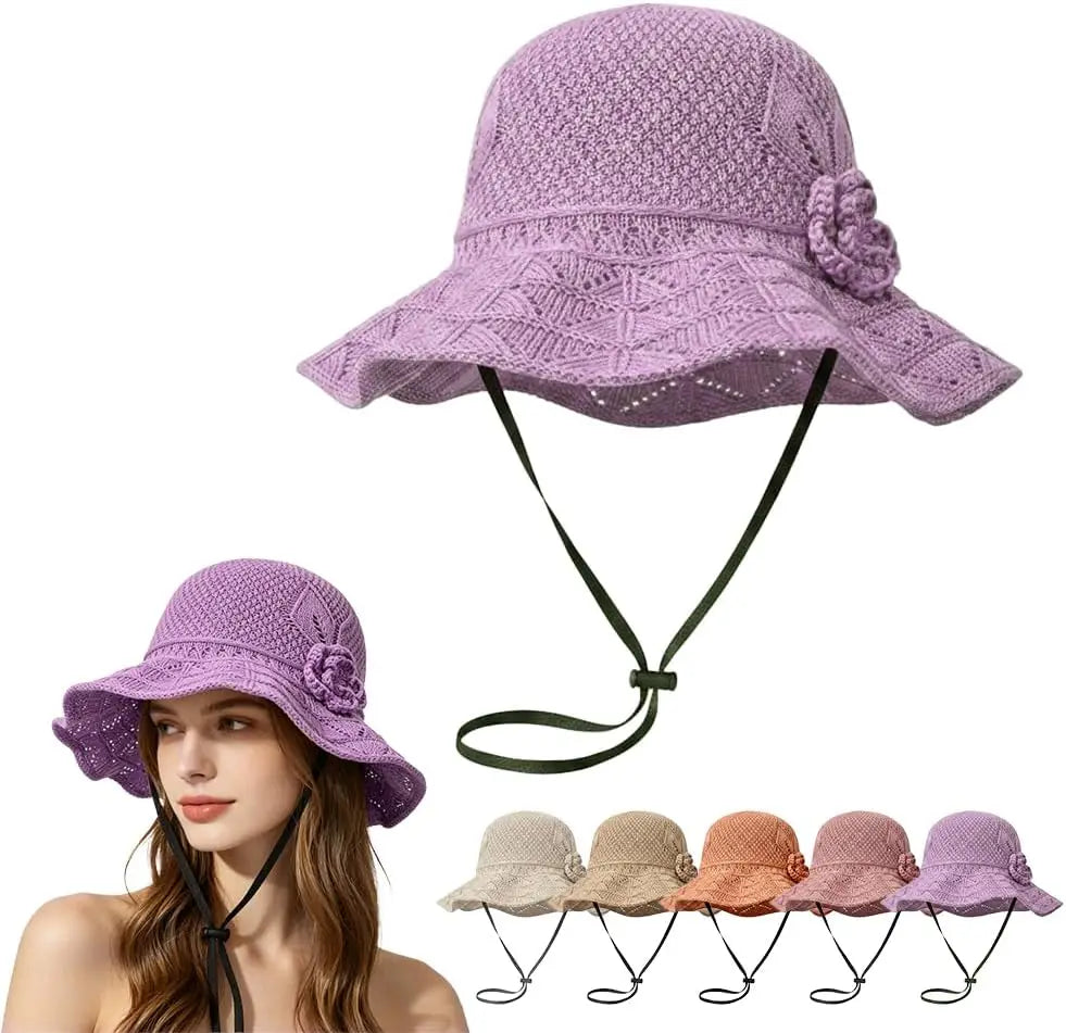 Elegant Woven Straw Sun Hat 2026 Hats Women Womens Packable Travel Zpaxo purple 1PC for 55-58cm