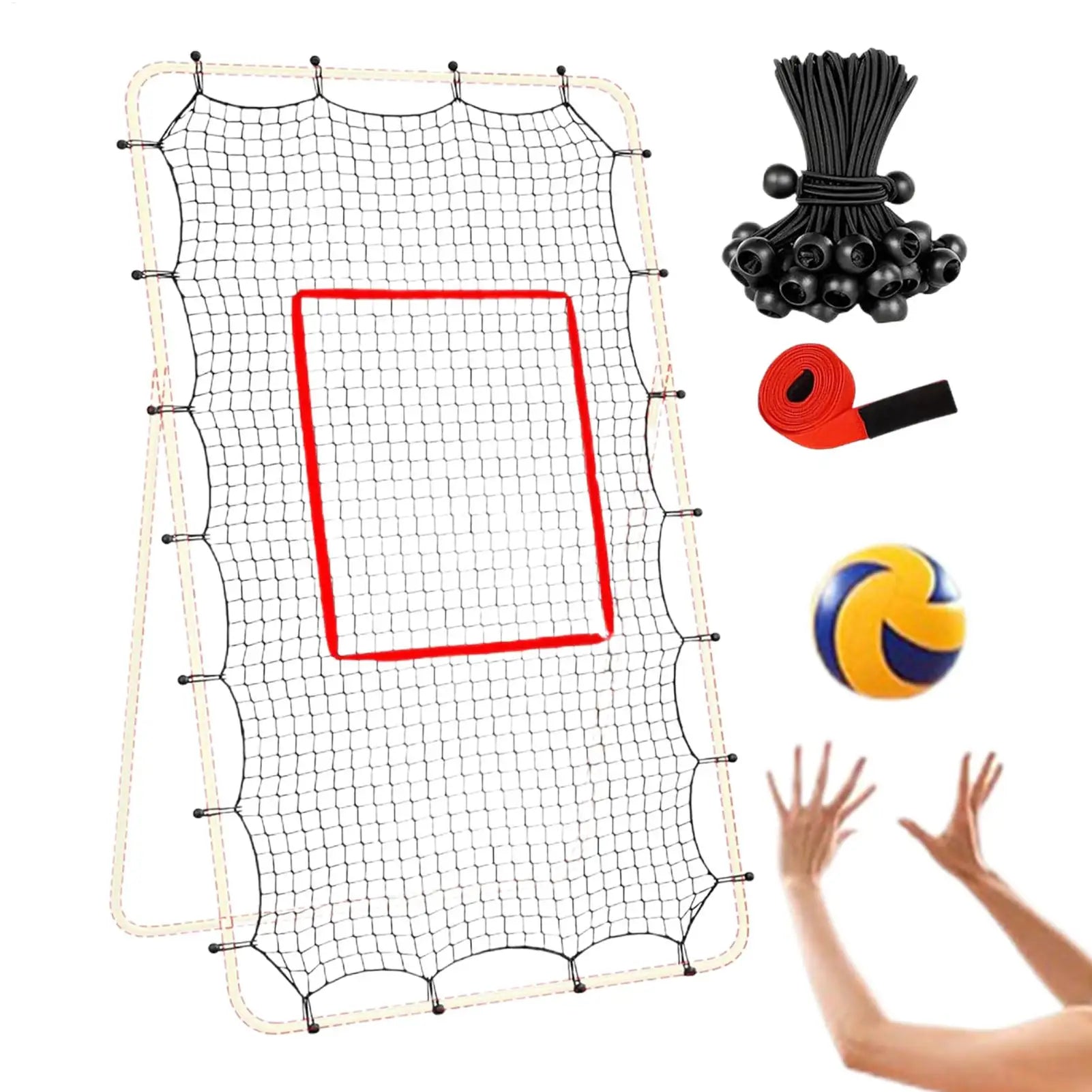 Volleyball Rebounder Net Mesh Adjustable Catcher Fit 74Ft Frame 28