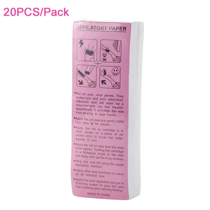 New 20/50/100Pcs Wax Paper Professional Hair Removal Waxing Strips Non-woven Fabric Waxing Papers Depilatory Beauty Tool Removal Zpaxo 108-20pcs