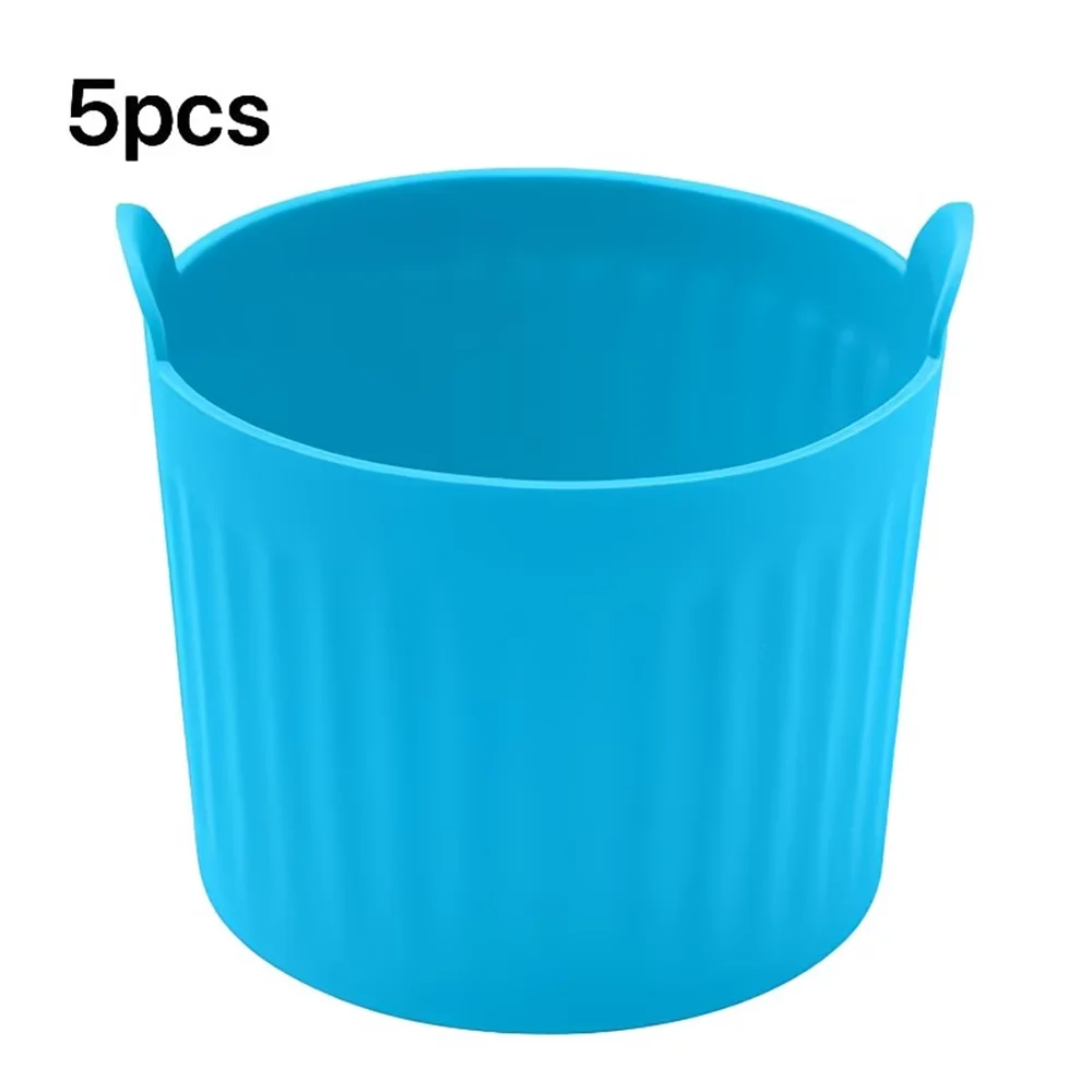 Air Fryer Baking Cup Silicone Tray Muffin Cake Mold Egg Tart Zpaxo 5pcs Blue