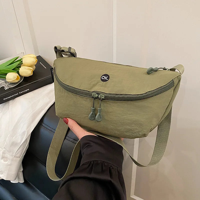 Soft Shoulder Cloth Bag Women's Bag Crossbody Bag Mobile Phone Cosmetics Fashionable Shoulder Bag Dumpling Bag Birthday Gift Zpaxo