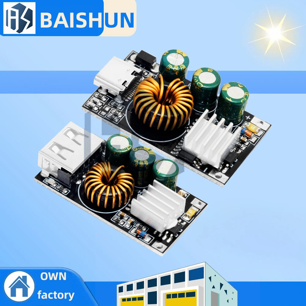 Type-c QC3 0 PD 24W Fast Charger Buck Module 10-30V DC 5V 9V Smart Zpaxo