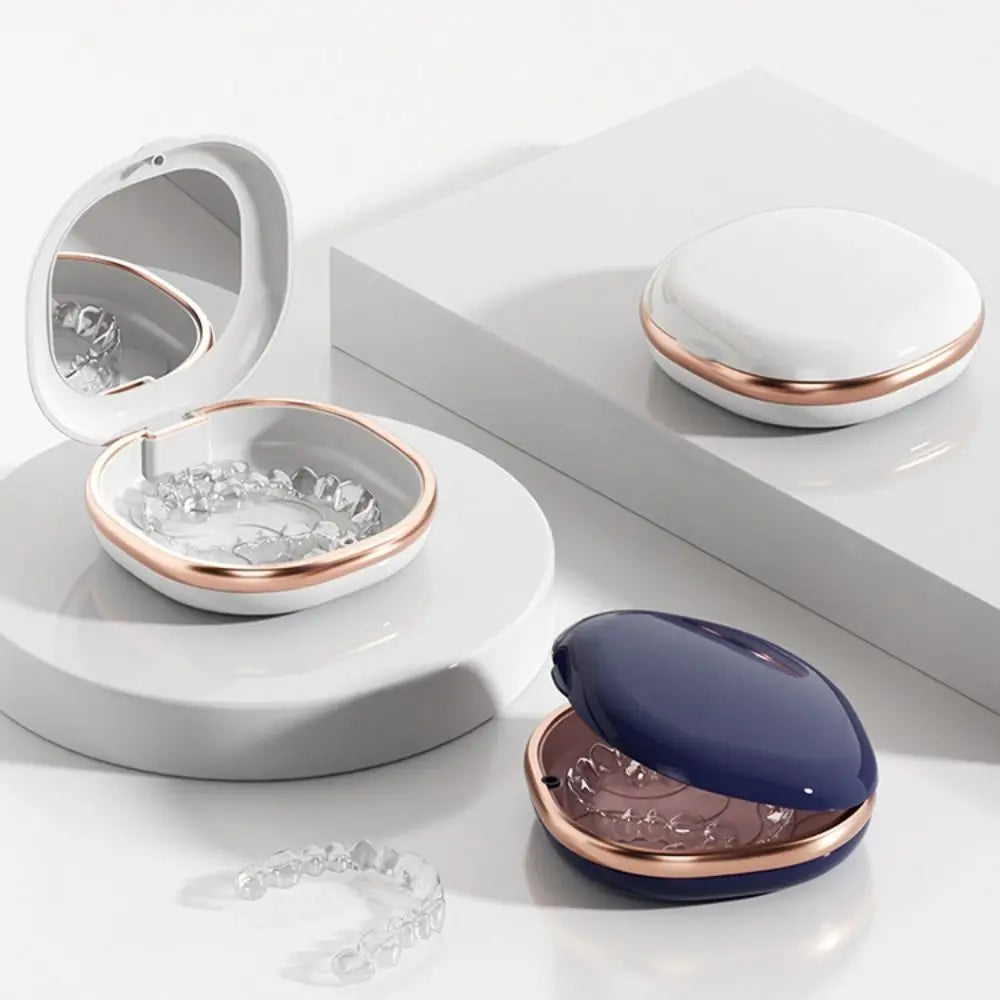 Mirror Braces Box Cleaning Soak Orthodontic Retainer Case Draining Zpaxo