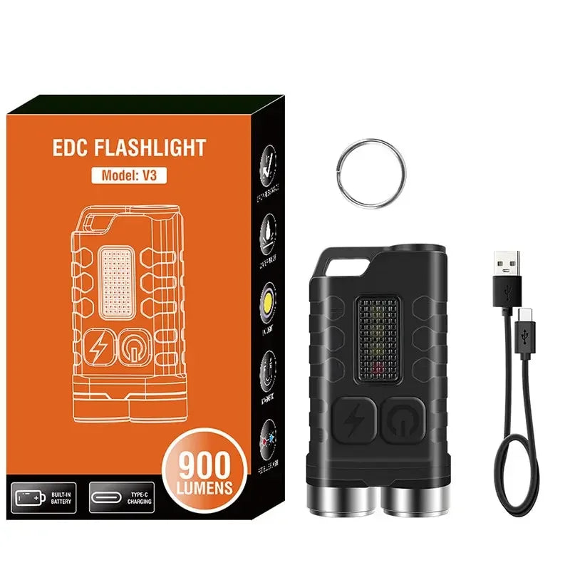 ESMARTER Mini LED Keychain Flashlight – USB-C Rechargeable Torch