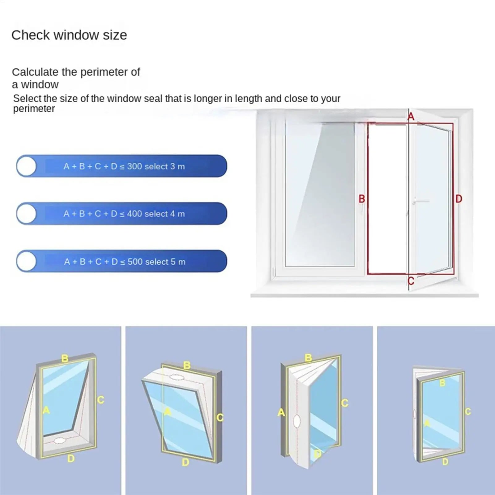 Ac Window Seal Weather Stripping Insulation Film Window Seal for Portable Air Conditioner for Draft Prevention Winter Zpaxo