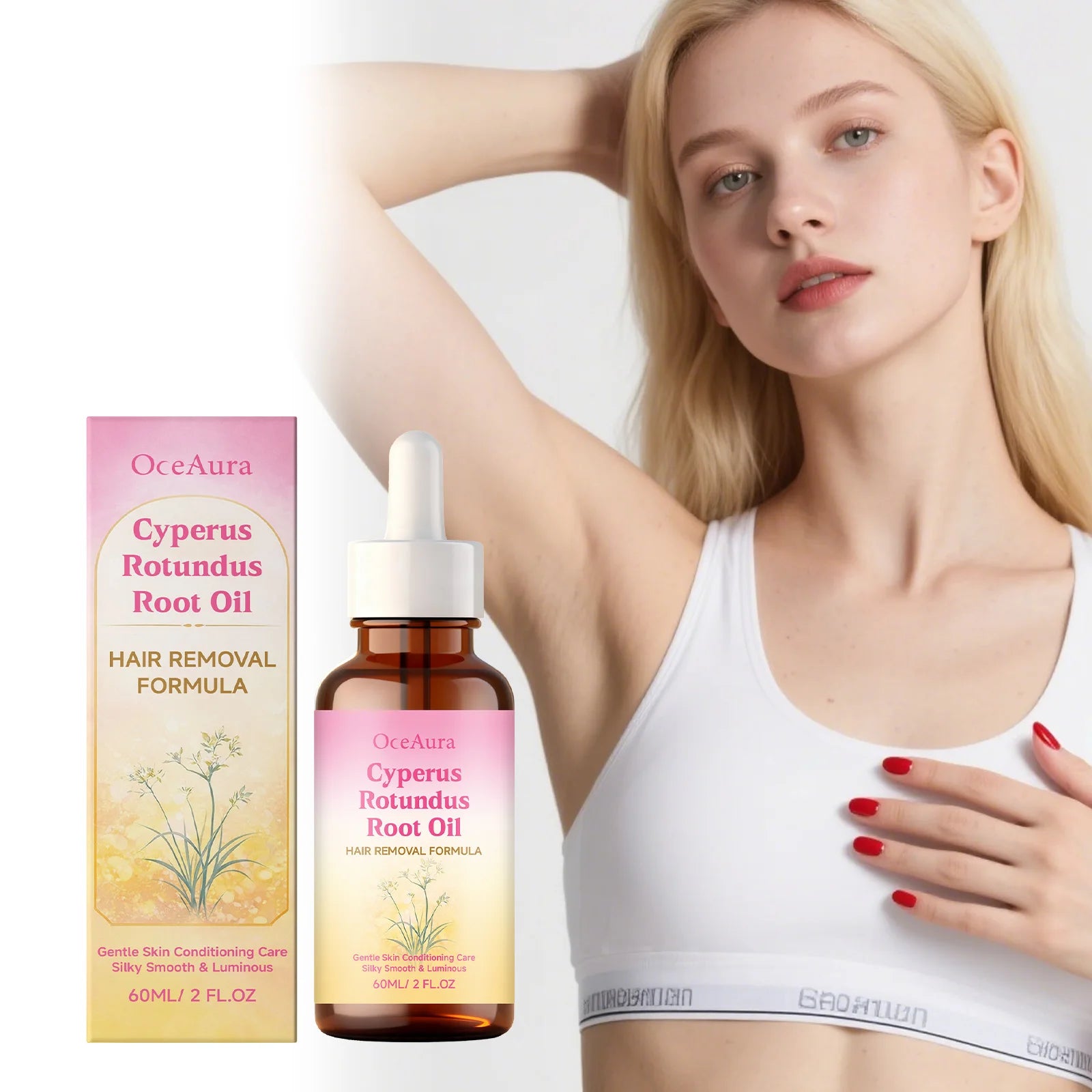 Cyperus Rotundus Root Oil for Hair Removal Smoothing Nourishing Body Skin Care Essential Oil Soothing Skin for Body Legs Arms Zpaxo