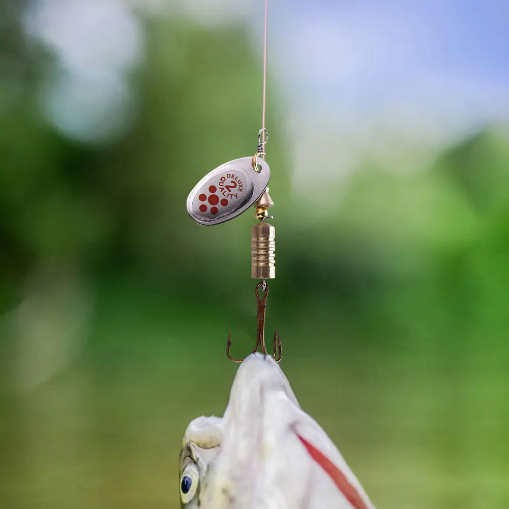 Metal Spoon Spinner Fishing Lure Treble Hook Spoonbait Crankbaits