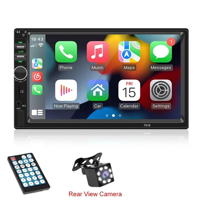 Hippcron 7 Car Radio 2 Din Stereo Receiver Audio HD Mp5 Multimedia FM Zpaxo With 8 LED Camera
