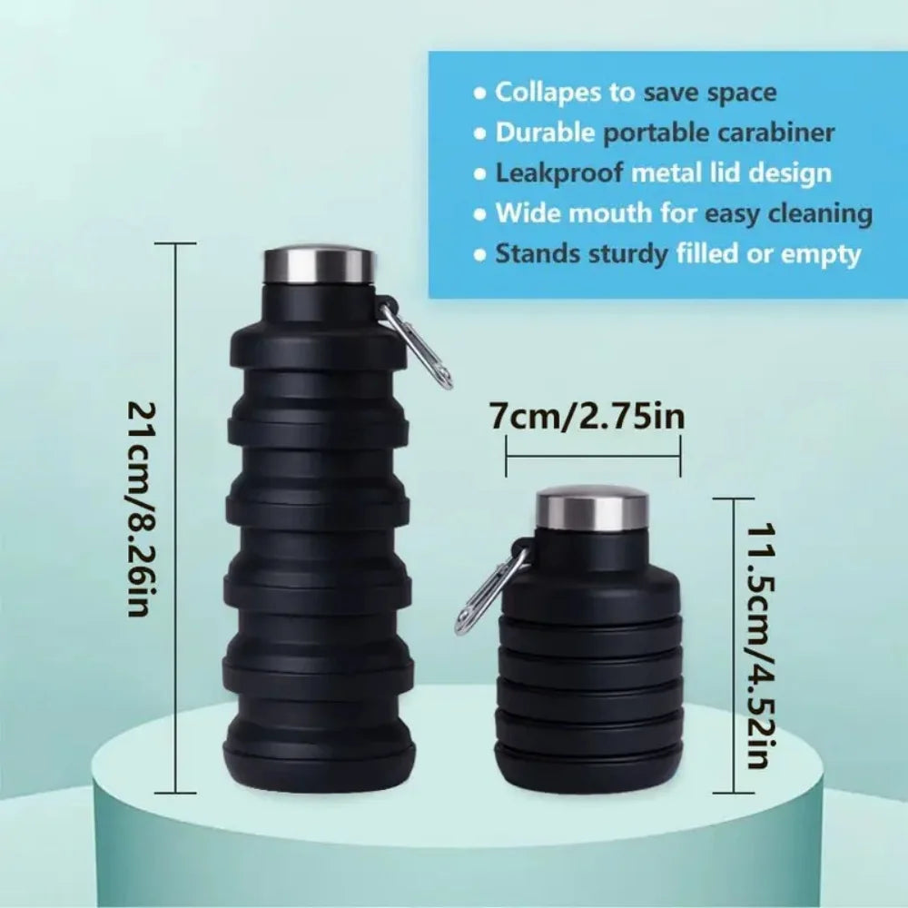 Collapsible Cup Food Grade Silicone Water Bottle Portable Outdoor Zpaxo