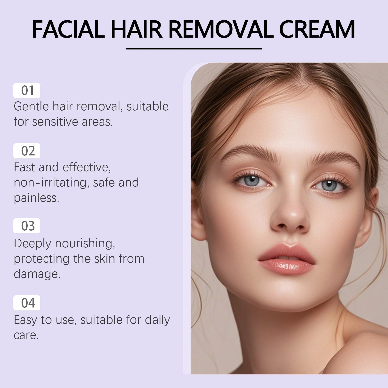 Gentle Hair Removal Cream for Face Body with Centella Extract Soothing Moisturizing Formula Sensitive Dry Skin Smooth Skin 30g Zpaxo