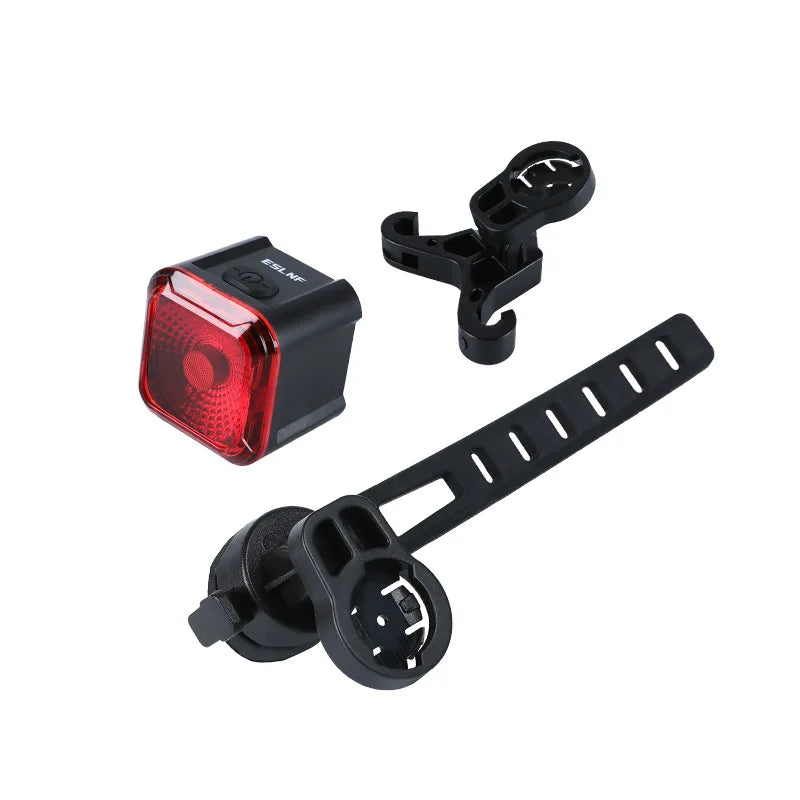 Bicycle Taillights USB Charging Intelligent Sensing Brake Lights Mountain Road Bike Safety Night Riding High Brightness Warning Zpaxo black