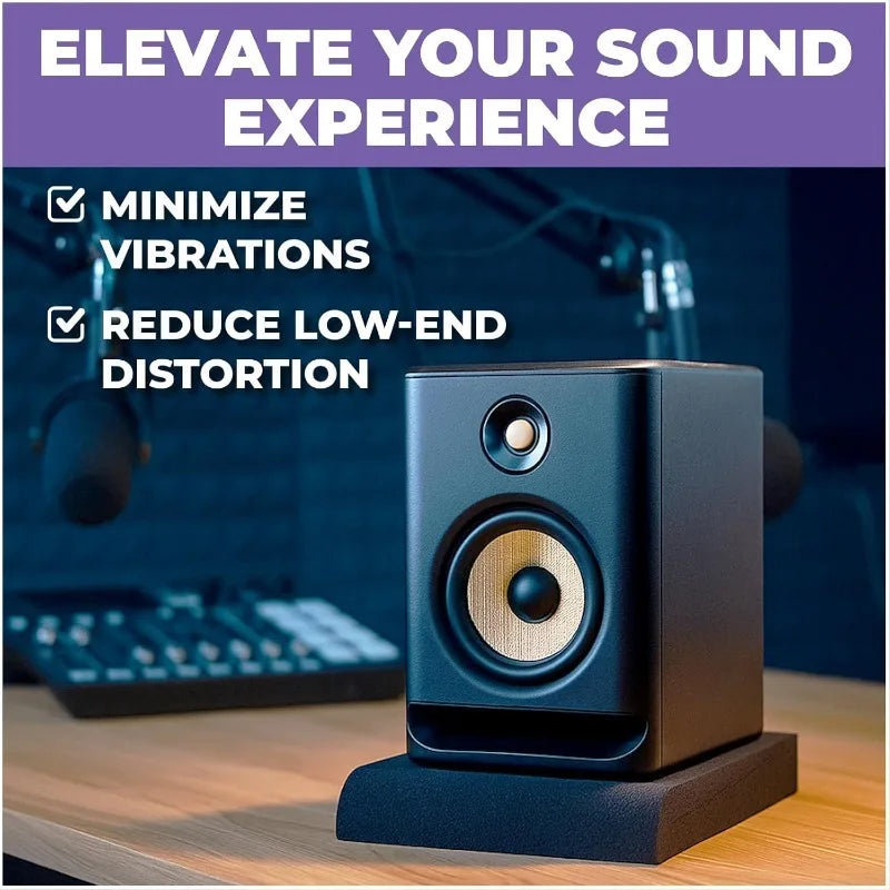 Studio Monitor Speaker Isolation Pads – Acoustic Foam 2-Pack