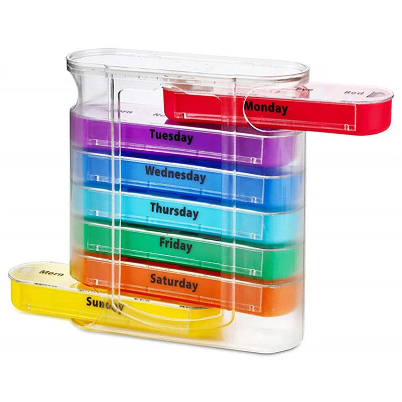 7 Days Pill Medicine Box Weekly Monthly Tablet Holder Storage