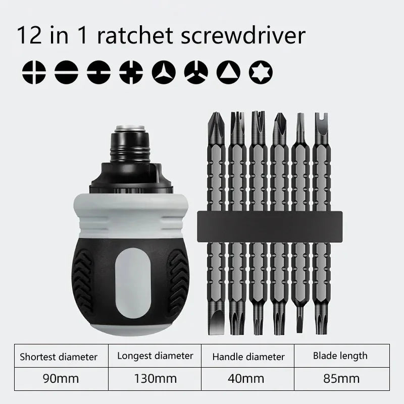 13-in-1 Ratchet Screwdriver Set – Multi-Bit Labor-Saving Kit Ratchet Screwdriver Set Zpaxo 7pcs