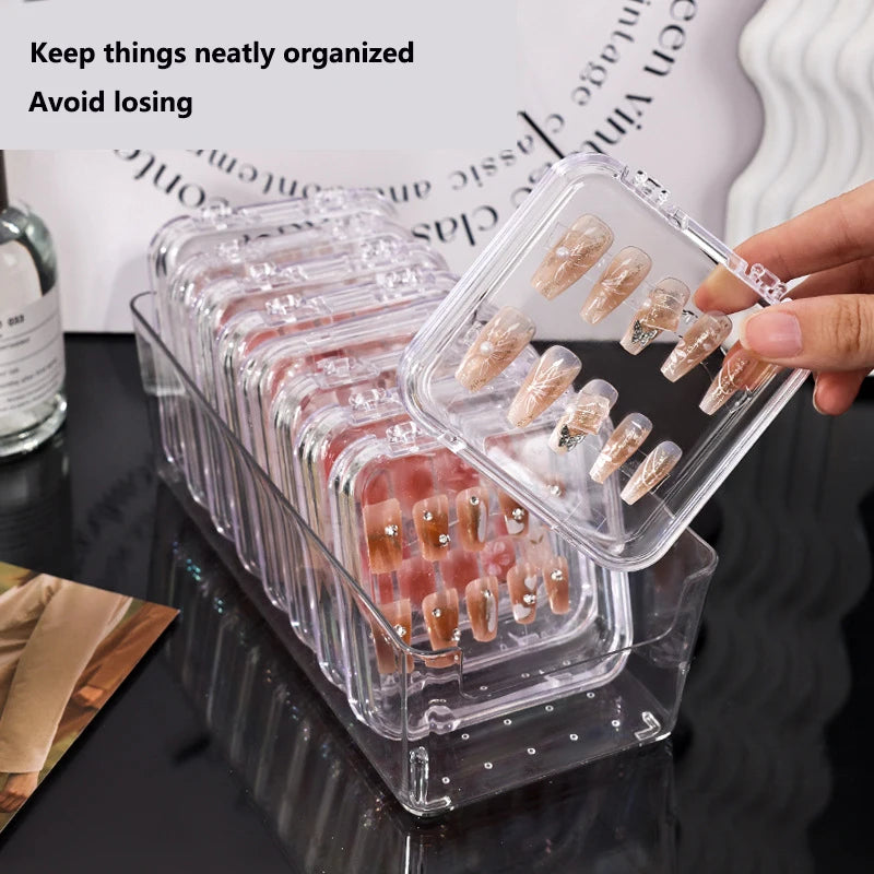 Armour storage box with flip cover, jewelry box, transparent nail art box, desk storage and display use Zpaxo