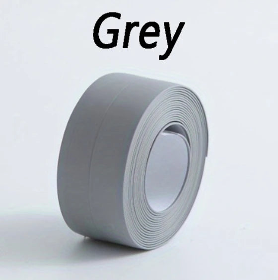 Multifunctional Self Adhesive Waterproof PVC Sealing Tape Mold Proof Caulk Strip for Bathroom Shower Kitchen Sink Pool Repair Zpaxo Grey 3.8cm 6.4M(2 Roll)