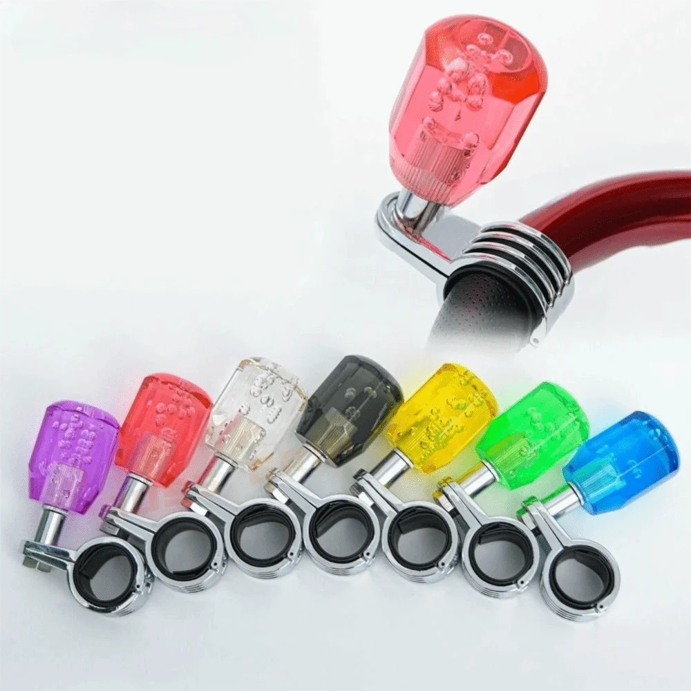 Octagonal Design Steering Wheel Spinner Knob Acrylic Crystal Material Zpaxo