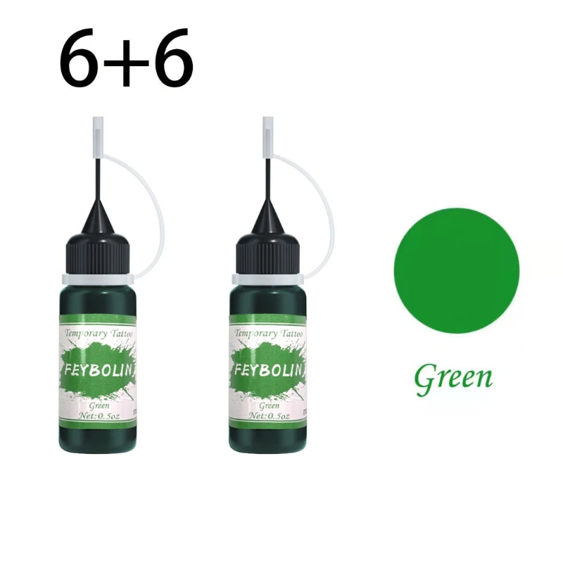 1 Tattoo Juice Paste Temporary Body Art Painting Cream Easy-to-use Zpaxo 2pcs-green