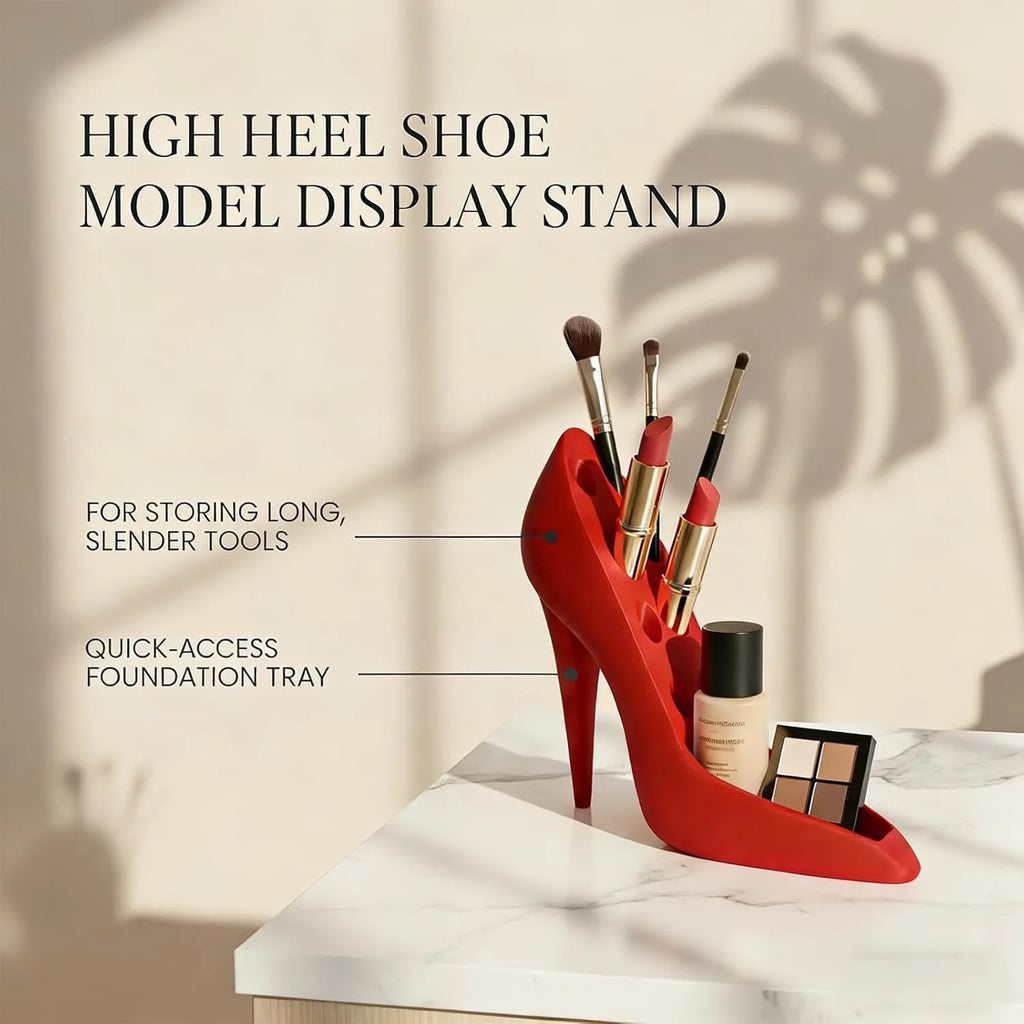 3D Printed Heel Shaped Makeup Brush Holder Beauty Tool Organizer