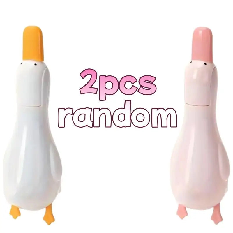 1/2pcs Cartoon Duck Drain Cleaner – Reusable Hair & Debris Catcher for Kitchen Bathroom Sink, with Clip Pad Zpaxo 2pcs random