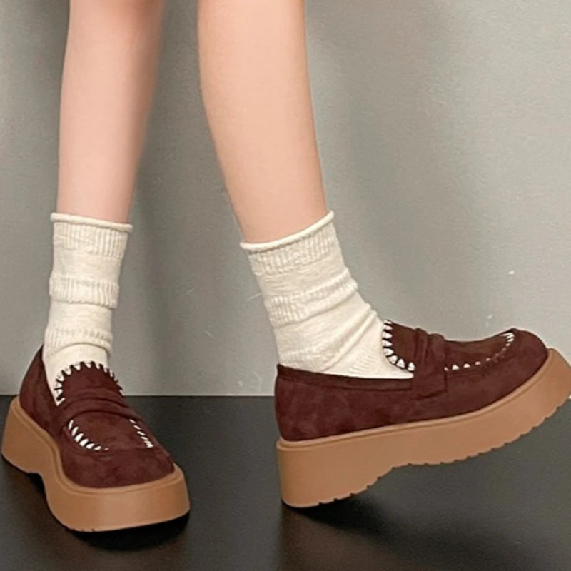 2026 Spring Autumn Women's Vintage Comfortable Wedge Heel Single Zpaxo