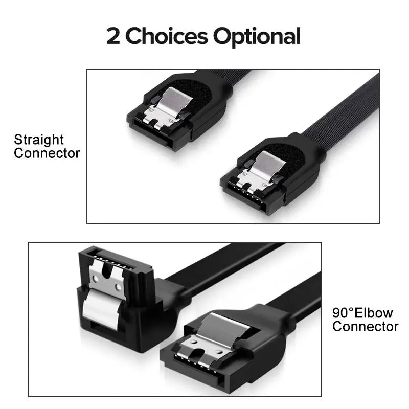 SATA III Data Transmission Cable 6Gbps Straight Bend HDD SDD Data Cable For SATA HDD SSD CD Drive Desktop Computer Accessories Zpaxo