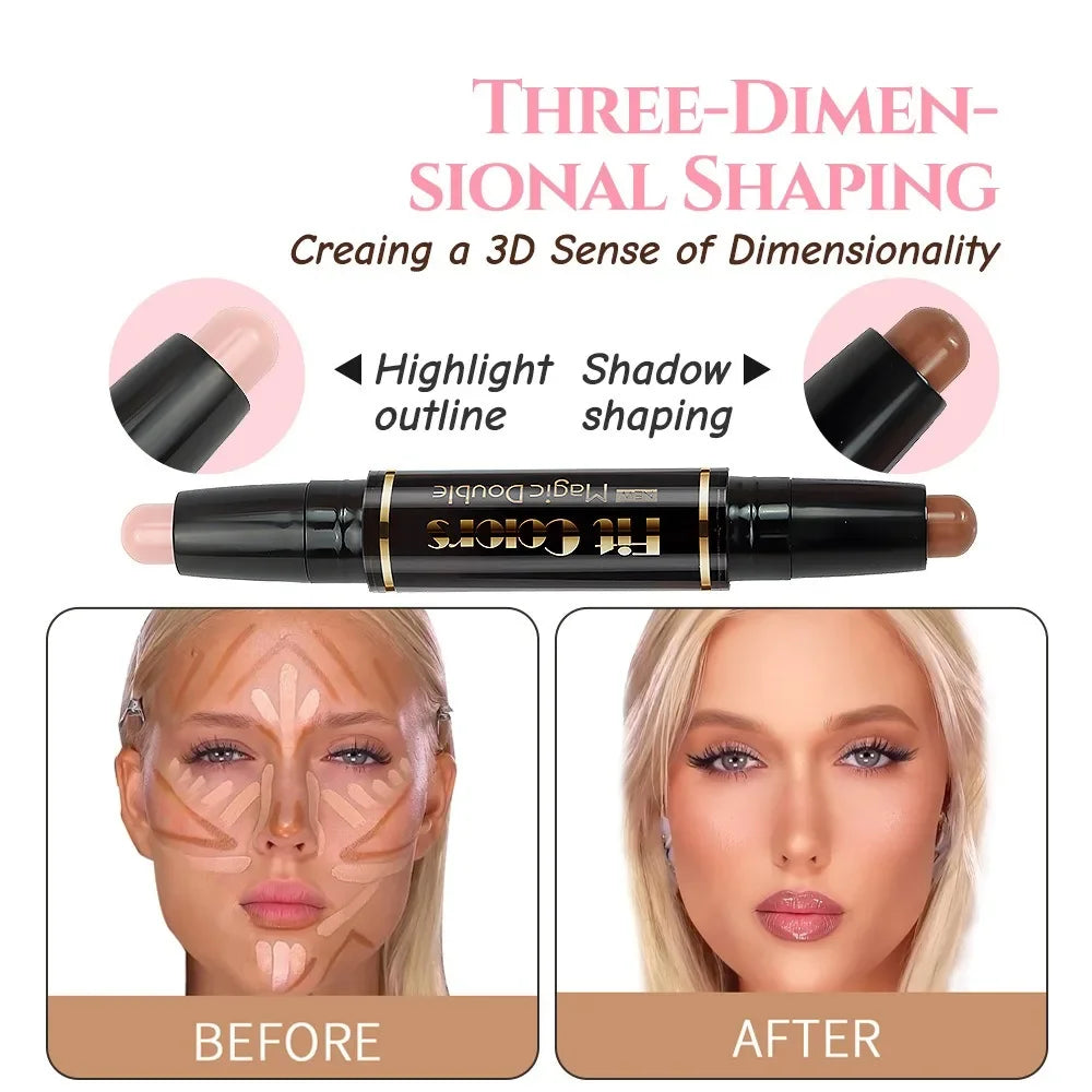 Double-head Highlight Shadow Stick Face Bronzer Contouring Pen