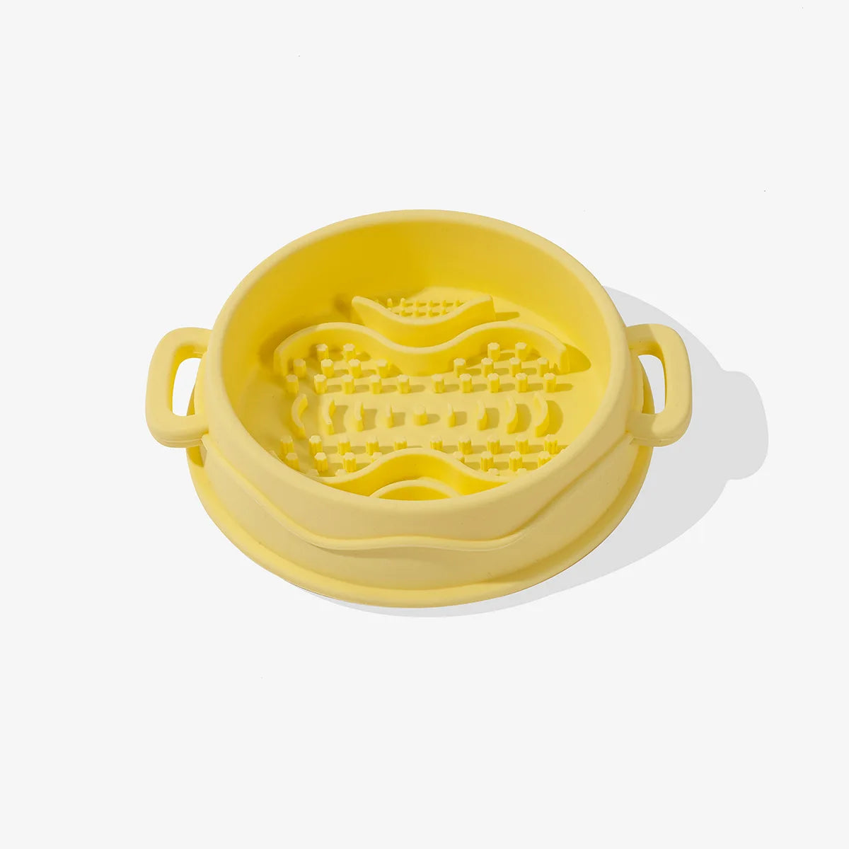 Pet colored single bowl double ear handle silicone slow food bowl small dog large dog rice bowl food bowl dog bowl Zpaxo