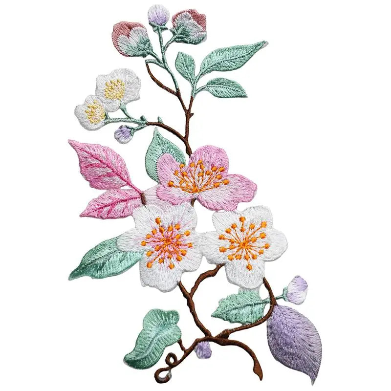 ▶1Pcs Jacket Jeans Craft Accessories Flower Embroidery Patch Iron On Elegant Patches For Clothes Bags DIY Embroidered Stickers Zpaxo D1