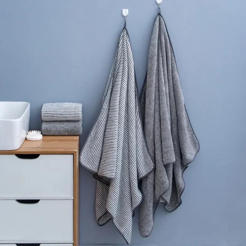 Thickened Bamboo Fiber Bath Towel – Soft & Absorbent Microfiber