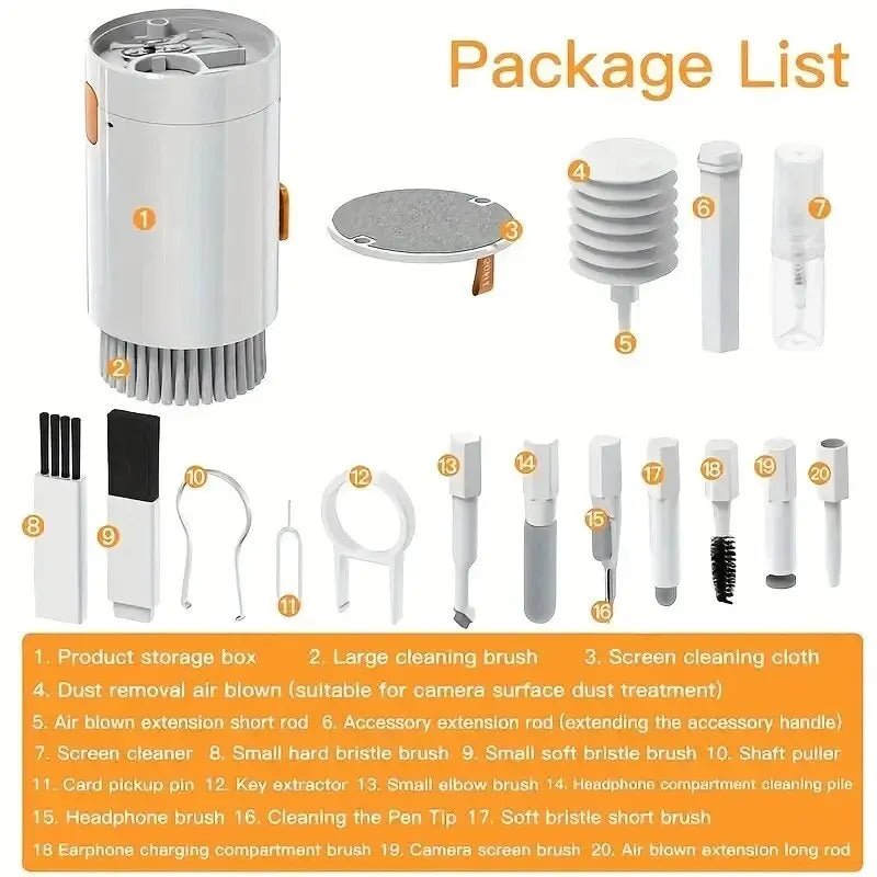 20 In 1 Computer Brush Earphones Cleaning Pen Screen Cleaning Keyboard Smartphone Screen Dust Removal Camera Lens Cleaning Tools Zpaxo