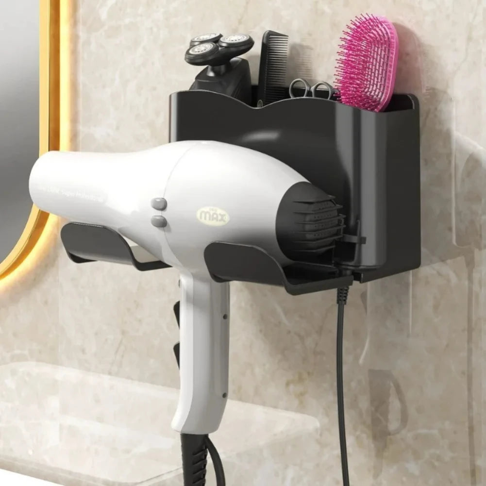 Hair dryer storage rack, non perforated household multifunctional rack, storage rack for bathroom hair dryers Zpaxo