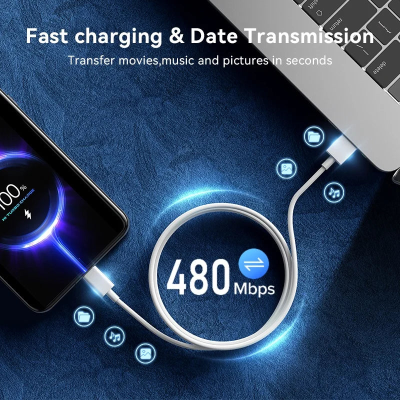 6A 120W USB C-type Ultra Fast Charging Cable Mi 13 12 Realme POCO