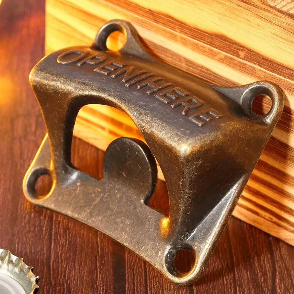 Metal Beer Bottle Opener Wall Mounted Retro Beer Bottle Opener Tools Outdoor BBQ Bar Accessories Zpaxo