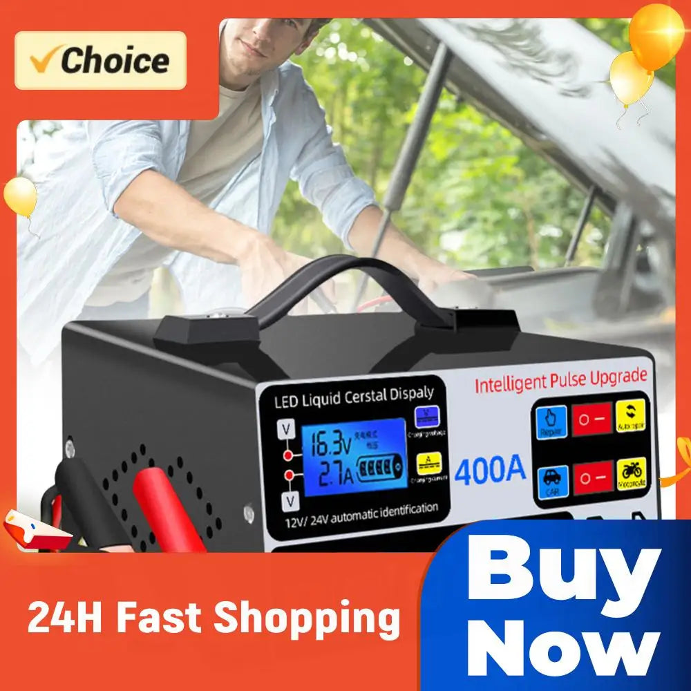 400A Car Battery Charger Five-stage Power Fast Intelligent Pulse