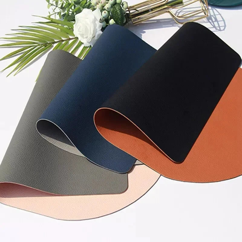 Placemats Dining Table 1 4 6 Washable Leather Non-slip Heat Resistant Zpaxo
