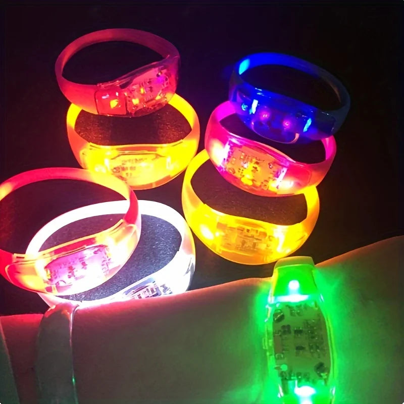 LED Voice Activated Sound Control Bracelets Silicone Flashing Bangle