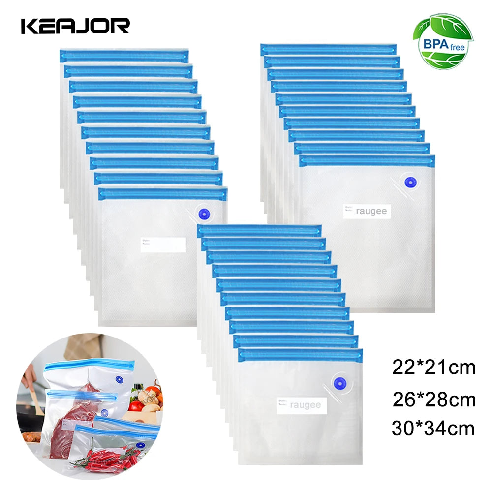 Food Vacuum Bags Reusable Packaging BPA-Free Sealing Air Valve Bag