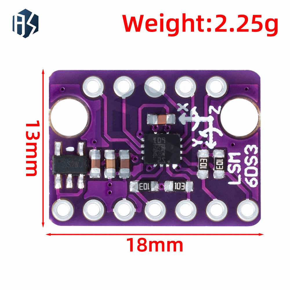 ‌1-20pcs LSM6DS3 6-Axis IMU Breakout Board – 3D Accelerometer, Gyroscope & Embedded Temperature Sensor with SPI/I2C Interface Zpaxo