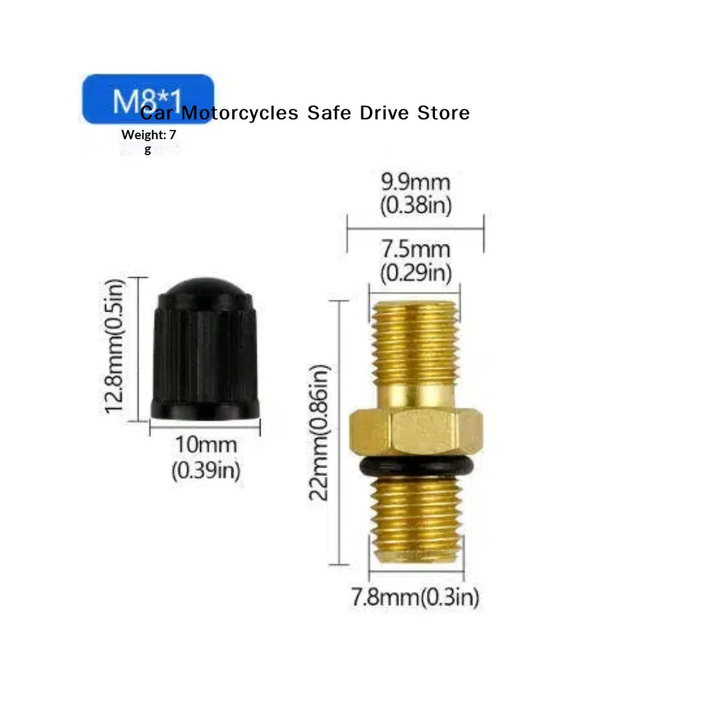 CM1Pcs M8x1 High-quality Air Valves Durable Brass Tire Valve Stems
