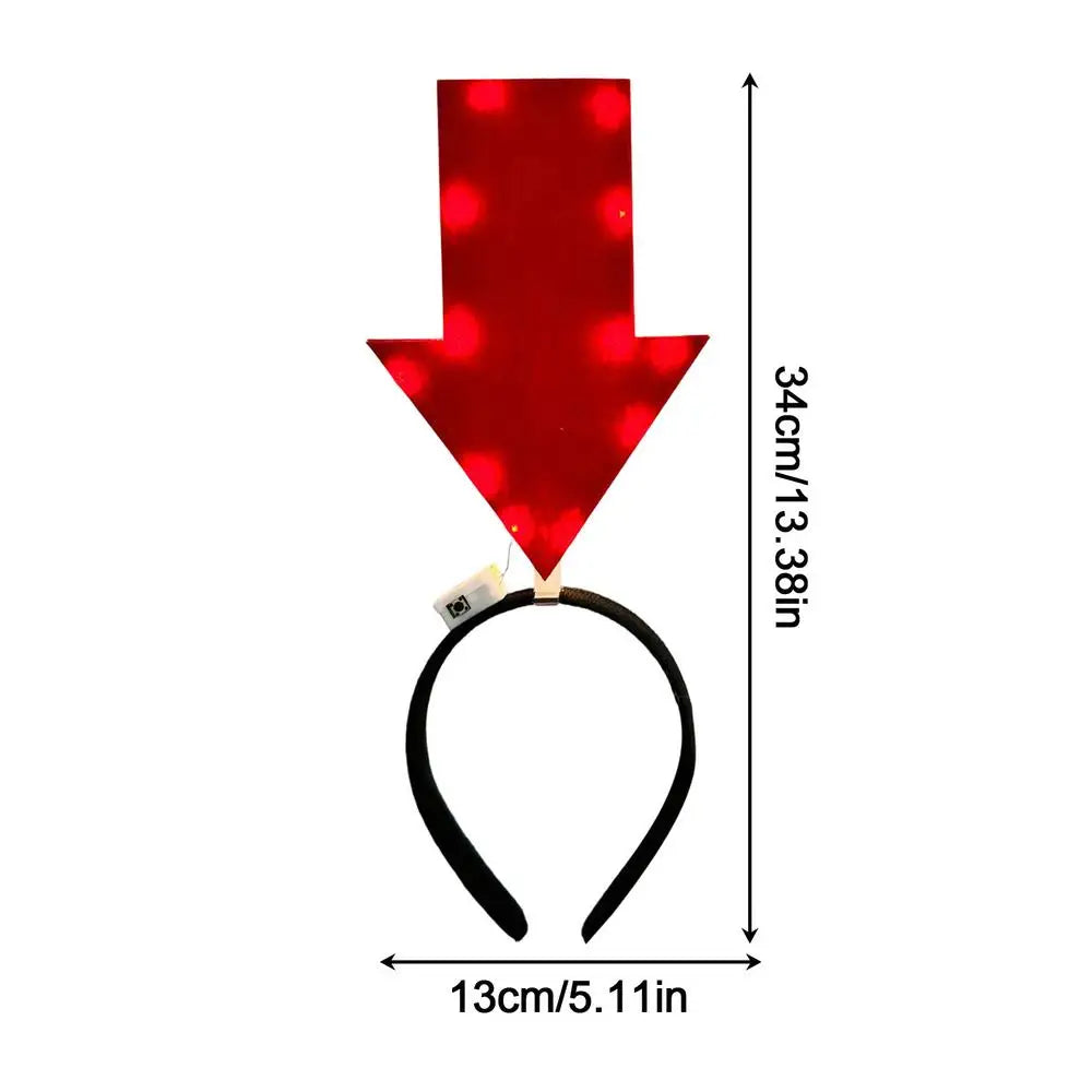 Unique Arrow Light Headband Funny Question Mark Hair Band Christmas Zpaxo Red