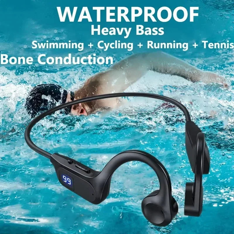 Wireless Bone Conduction Headphones Bluetooth Earphone Sport Swimming
