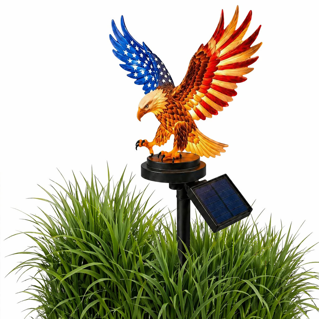Solar Powered Eagle Stake Lights Waterproof Decorative American Bald