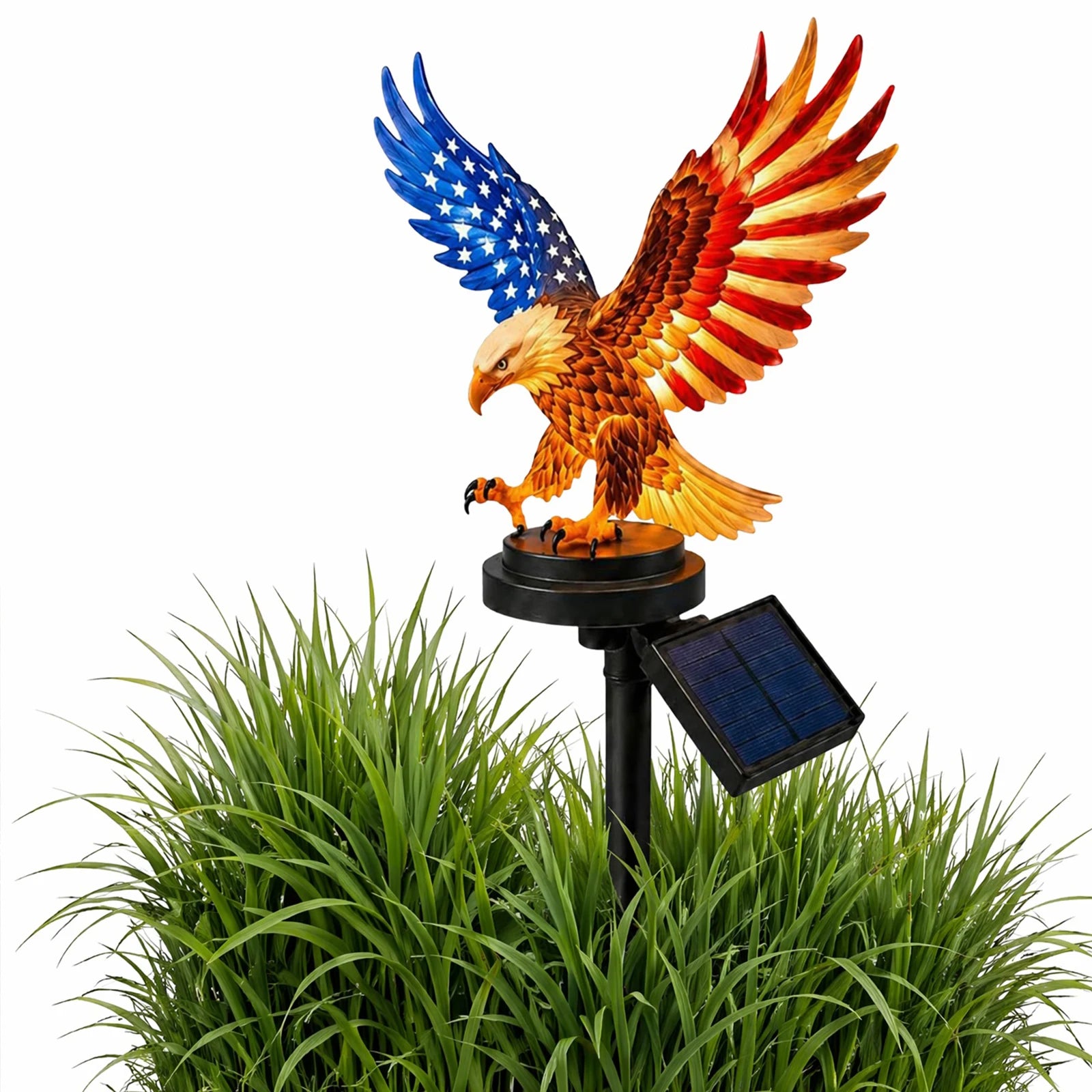 Solar Powered Eagle Stake Lights Waterproof Decorative American Bald
