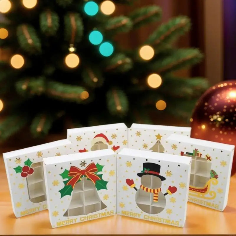 Christmas Themed Chocolate Packaging Box 12 Compartments Paper